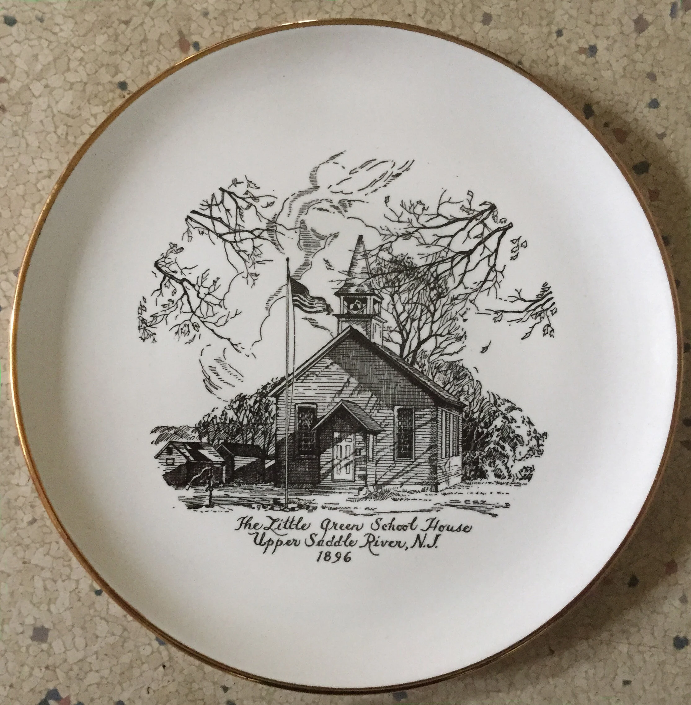 Little Green School House Plate — Upper Saddle River Historical